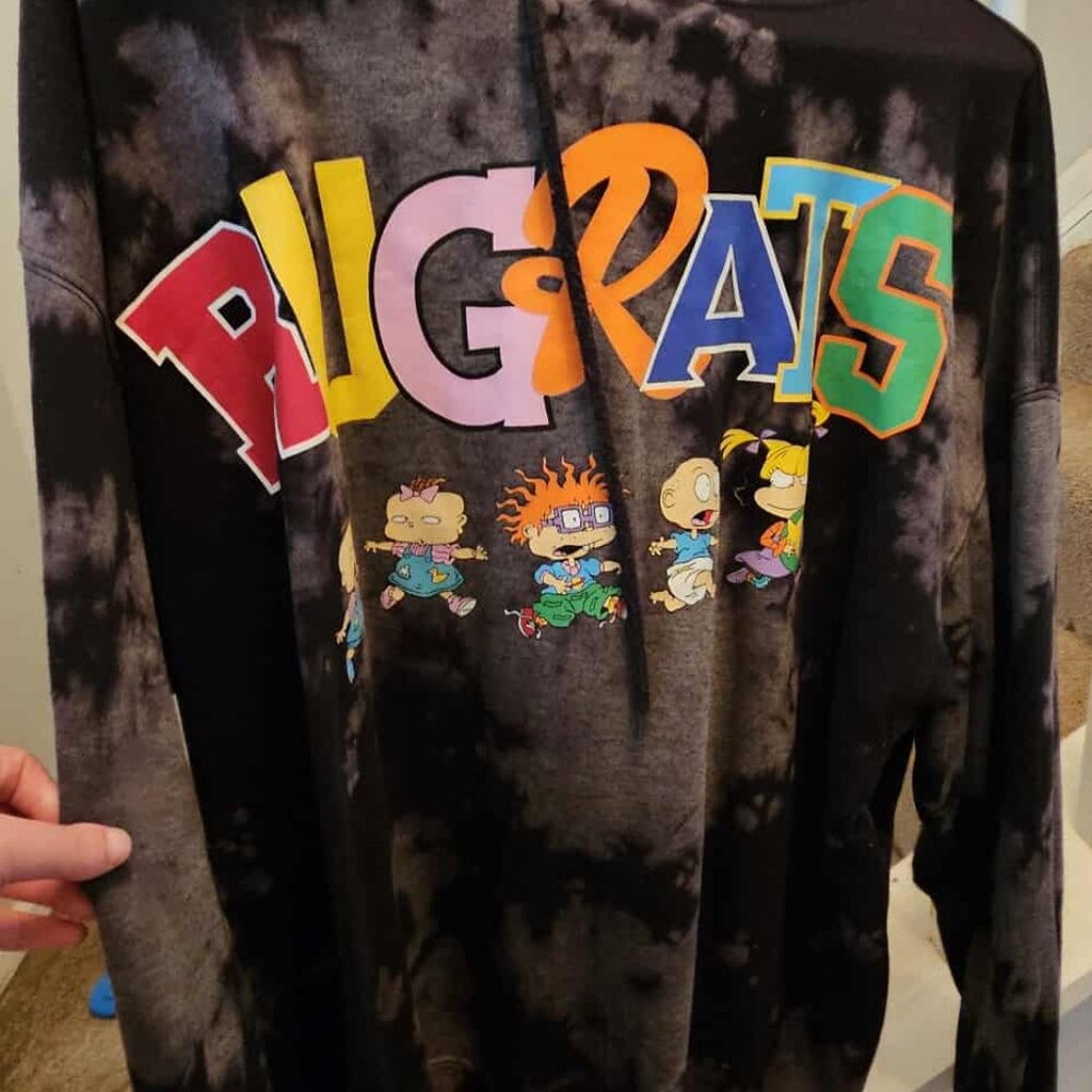 Nickelodeon Vintage Rugrats Black Tie Dye Hoodie